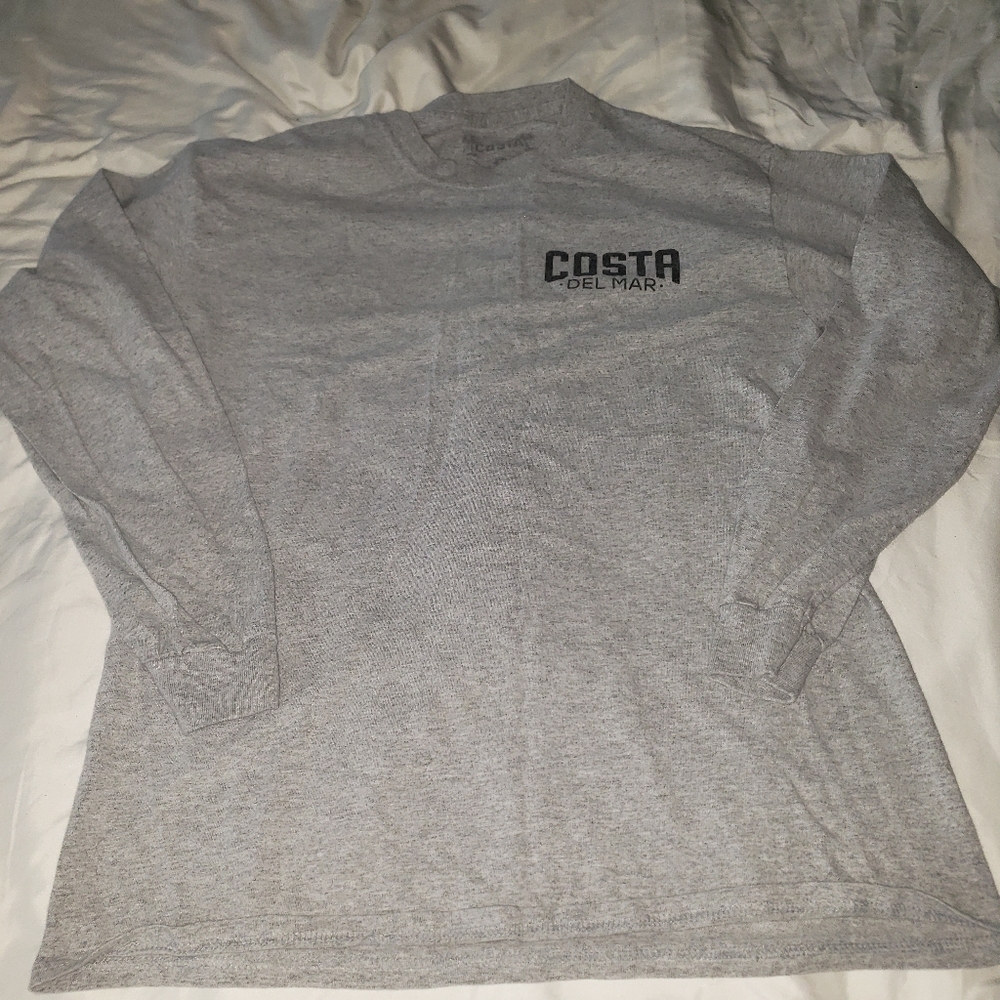 Costa Del Mar Gray Logo long sleeve T shirt Size Medium